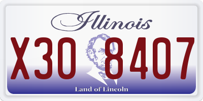 IL license plate X308407