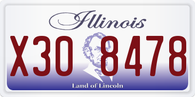 IL license plate X308478