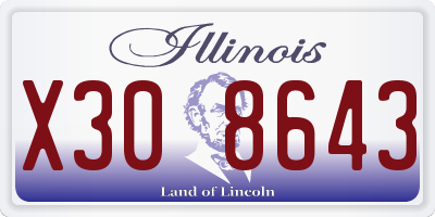 IL license plate X308643