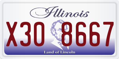 IL license plate X308667