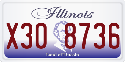 IL license plate X308736