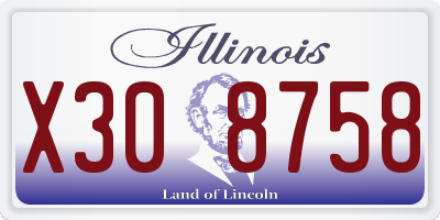 IL license plate X308758