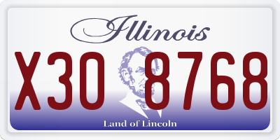IL license plate X308768
