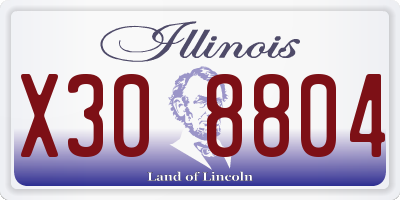 IL license plate X308804