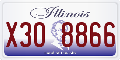 IL license plate X308866