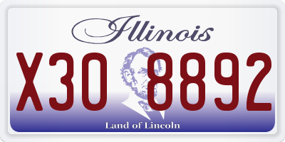 IL license plate X308892