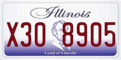 IL license plate X308905