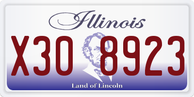IL license plate X308923
