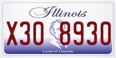 IL license plate X308930