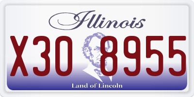 IL license plate X308955