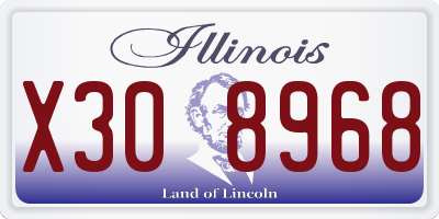IL license plate X308968