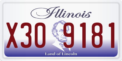 IL license plate X309181