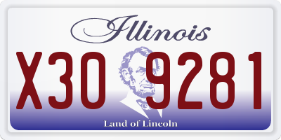 IL license plate X309281