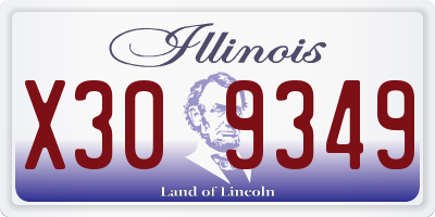 IL license plate X309349