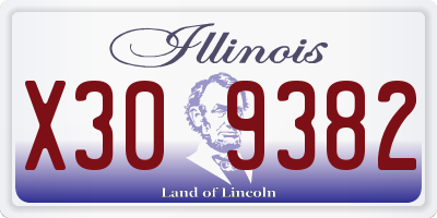 IL license plate X309382