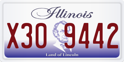 IL license plate X309442