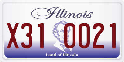 IL license plate X310021
