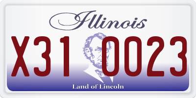 IL license plate X310023
