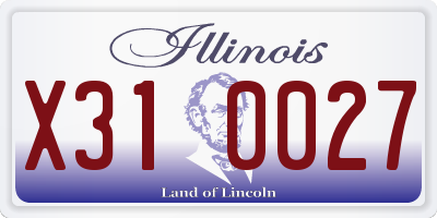 IL license plate X310027