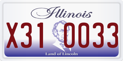 IL license plate X310033