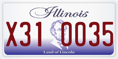 IL license plate X310035