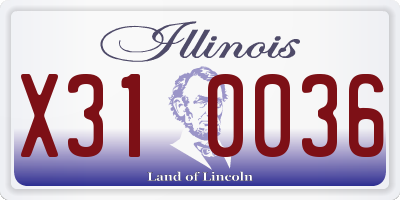 IL license plate X310036