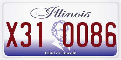 IL license plate X310086