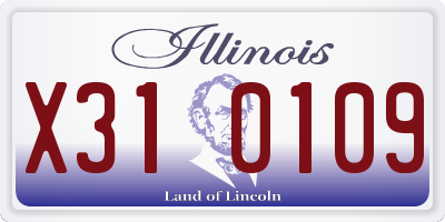 IL license plate X310109