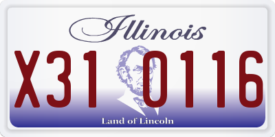 IL license plate X310116