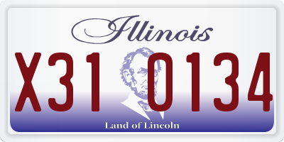 IL license plate X310134