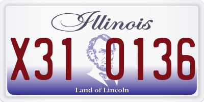 IL license plate X310136