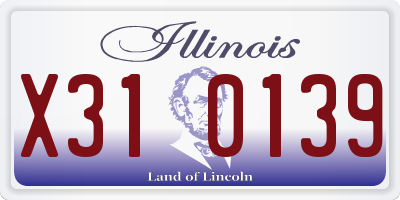IL license plate X310139