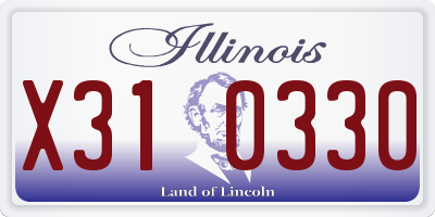 IL license plate X310330
