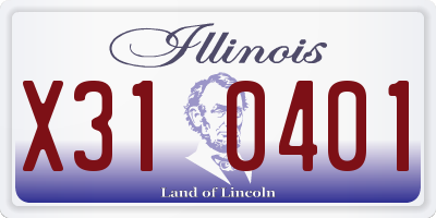 IL license plate X310401