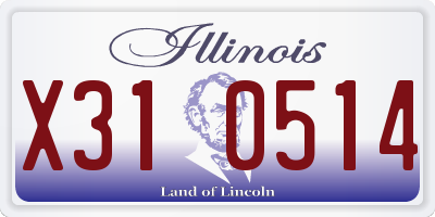 IL license plate X310514