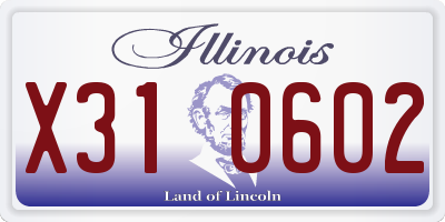 IL license plate X310602