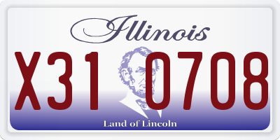 IL license plate X310708