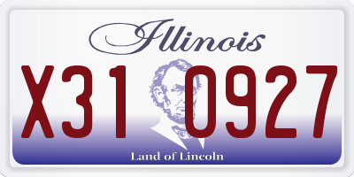IL license plate X310927