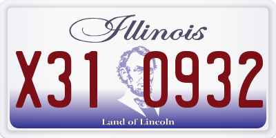 IL license plate X310932