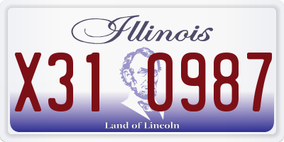 IL license plate X310987
