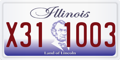 IL license plate X311003