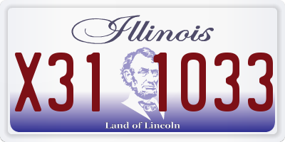 IL license plate X311033