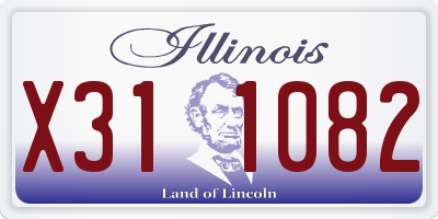 IL license plate X311082