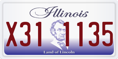 IL license plate X311135