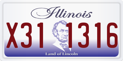 IL license plate X311316