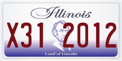 IL license plate X312012