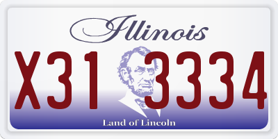 IL license plate X313334