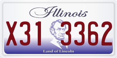 IL license plate X313362