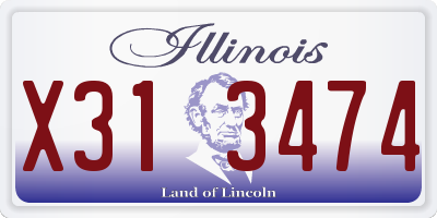 IL license plate X313474