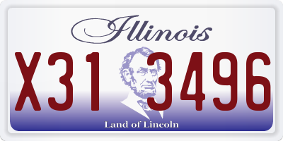 IL license plate X313496